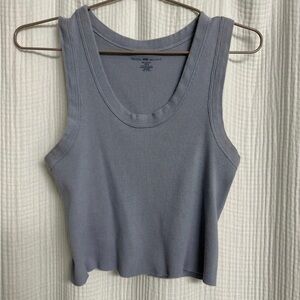 Blue Ribbed Tank Top
